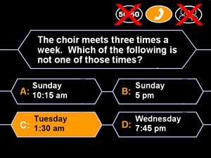 Who Wants To Be A Choir Member?